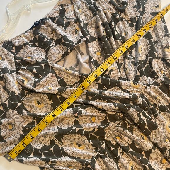 Lands' End Faux Wrap Dress Womens Size 2X Olive Floral Casual Knit *NO BELT - Picture 10 of 12